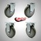 Service Caster 5 Inch SS Gray Polyurethane Swivel Top Plate Caster Set with 2 Rigid SCC SCC-SS20S514-PPUB-2-R514-2 - alternate 1